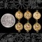Antiqued Brass Sun and Moon Connectors - Set of Six - AB-2C42